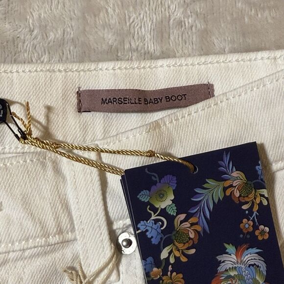 Johnny Was Marseille Baby Boot Ankle Crop Jeans White Women's Size 28 NWT - Picture 8 of 16